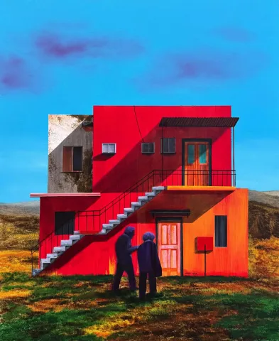 SAMED ARDA SELİM — “isimsiz”, 2025 "isimsiz" eseri SAMED ARDA SELİM tarafından 2025 yılında 100x80 cm ölçülerinde Tuval üzeri yağlı boya tekniği ile yapılmıştır.