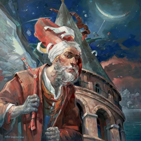 ADEM BAŞPINAR — “Ahval”, 2026 "Ahval" eseri ADEM BAŞPINAR tarafından 2026 yılında 80x80 cm ölçülerinde Tuval üzeri akrilik boya tekniği ile yapılmıştır.