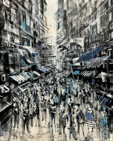 AYHAN ÇETİN — “İsimsiz”, 2025 "İsimsiz" eseri AYHAN ÇETİN tarafından 2025 yılında 100x80 cm ölçülerinde Tuval üzeri akrilik boya tekniği ile yapılmıştır.