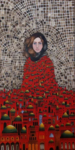 BİNNUR YÜCEBAŞ RUOCCO — “O”, 2025 "O" eseri BİNNUR YÜCEBAŞ RUOCCO tarafından 2025 yılında 130x65 cm ölçülerinde Tuval üzeri yağlı boya tekniği ile yapılmıştır.