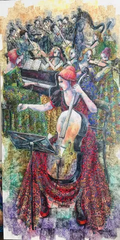 DERYA YILDIZ — “İsimsiz”, 2025 "İsimsiz" eseri DERYA YILDIZ tarafından 2025 yılında 130x65 cm ölçülerinde Tuval üzeri yağlı boya tekniği ile yapılmıştır.