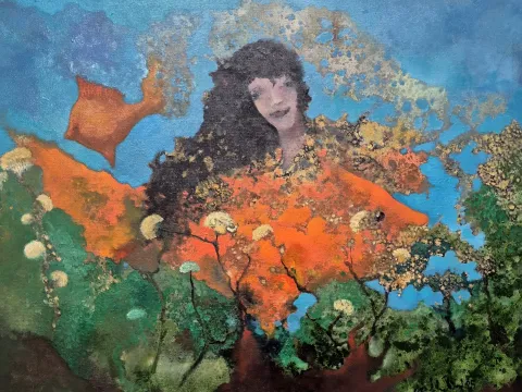 EROL PELİOĞLU — “Lavinia”, 2025 "Lavinia" eseri EROL PELİOĞLU tarafından 2025 yılında 60x80 cm ölçülerinde Tuval üzeri yağlı boya tekniği ile yapılmıştır.