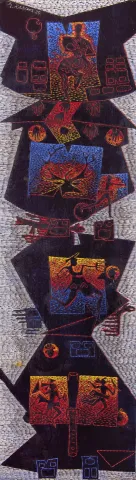 HASAN KIRAN — “Çatalhöyük serisi - I”, 2025 "Çatalhöyük serisi - I" eseri HASAN KIRAN tarafından 2025 yılında 176x50 cm ölçülerinde Ahşap oyma, boyama tekniği ile yapılmıştır.