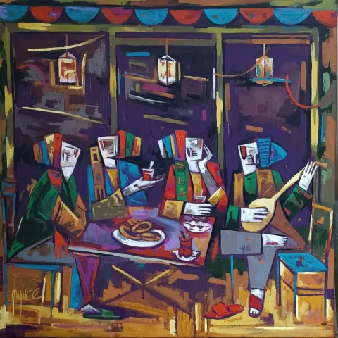 MEHMET YÜCEL — “İsimsiz”, 2026 "İsimsiz" eseri MEHMET YÜCEL tarafından 2026 yılında 60x60 cm ölçülerinde Tuval üzeri akrilik boya tekniği ile yapılmıştır.