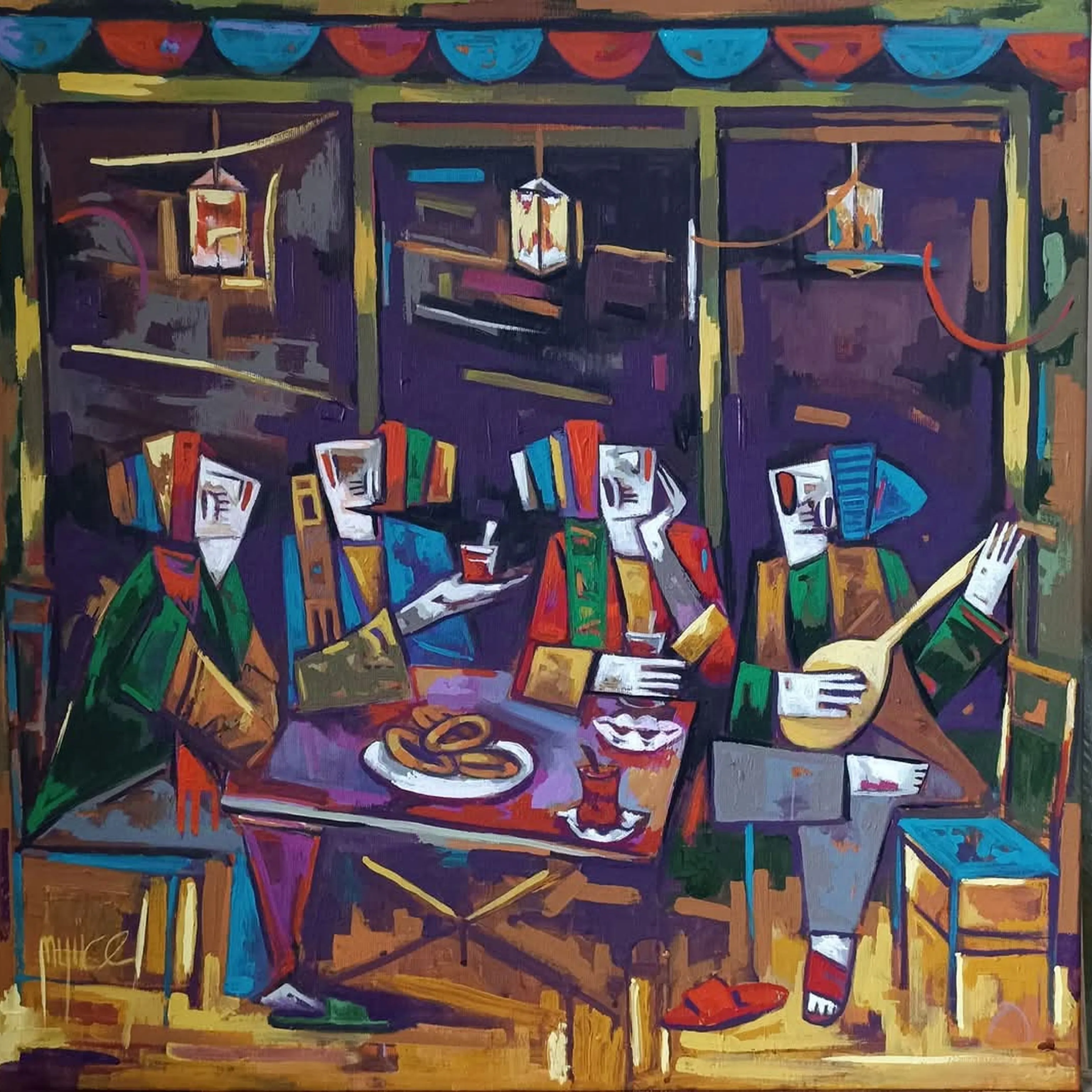 "İsimsiz" eseri MEHMET YÜCEL tarafından 2026 yılında 60x60 cm ölçülerinde Tuval üzeri akrilik boya tekniği ile yapılmıştır.