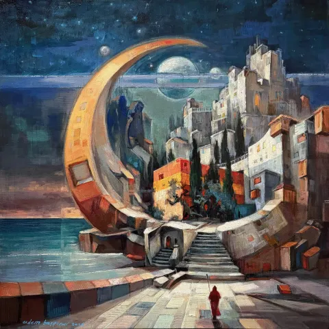 ADEM BAŞPINAR — “Ati”, 2026 "Ati" eseri ADEM BAŞPINAR tarafından 2026 yılında 50x50 cm ölçülerinde Tuval üzeri akrilik boya tekniği ile yapılmıştır.