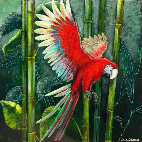 "Bambu" eseri MEHMET YILDIRIM DABAKOĞLU tarafından 2026 yılında 50x50 cm ölçülerinde Tuval üzeri akrilik boya tekniği ile yapılmıştır.