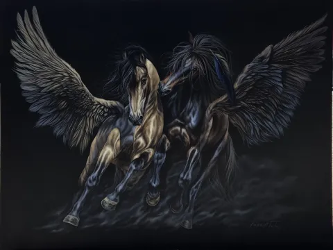 BEHZAT FEYZULLAH — “Fırtına, tek ruh”, 2026 "Fırtına, tek ruh" eseri BEHZAT FEYZULLAH tarafından 2026 yılında 180x240 cm ölçülerinde Tuval üzeri yağlı boya tekniği ile yapılmıştır.