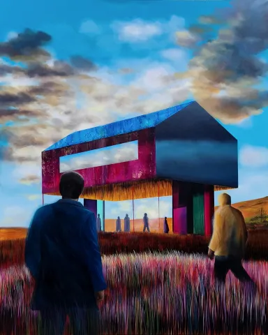 SAMED ARDA SELİM — “Inşa halinde bir benlik”, 2026 "Inşa halinde bir benlik" eseri SAMED ARDA SELİM tarafından 2026 yılında 150x120 cm ölçülerinde Tuval üzeri yağlı boya tekniği ile yapılmıştır.