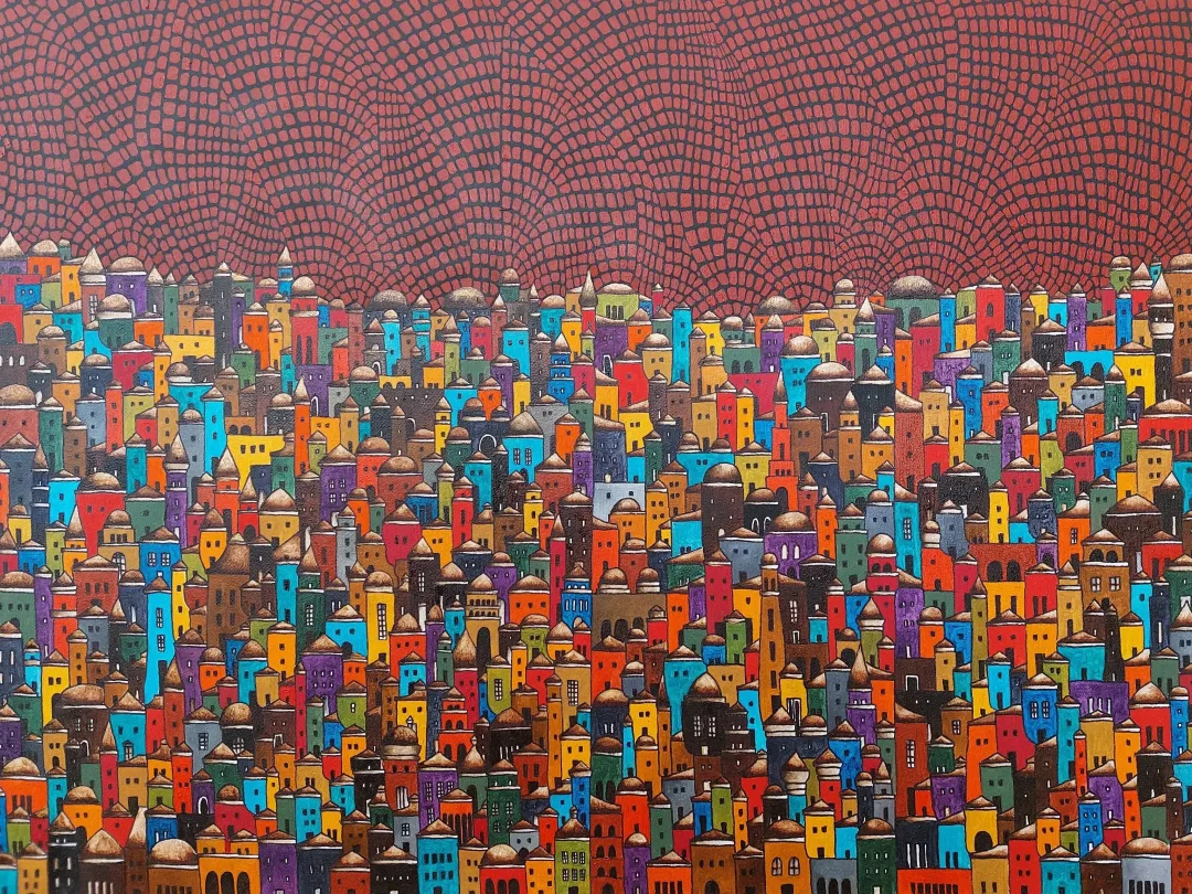 "Ubuntu - I" eseri BİNNUR YÜCEBAŞ RUOCCO tarafından 2026 yılında 60x80 cm ölçülerinde Tuval üzeri yağlı boya tekniği ile yapılmıştır.
