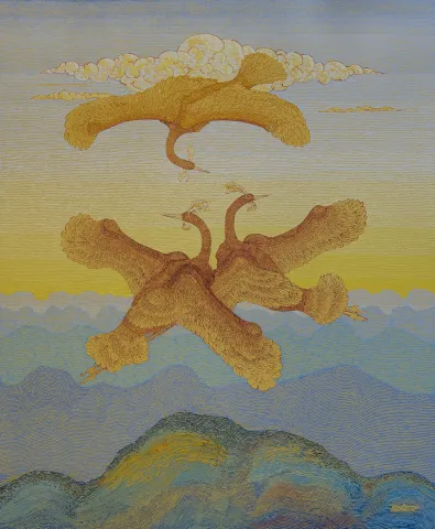 ATAÇ ELALMIŞ — “Turnalar”, 2026 "Turnalar" eseri ATAÇ ELALMIŞ tarafından 2026 yılında 170x140 cm ölçülerinde Tuval üzeri yağlı boya tekniği ile yapılmıştır.