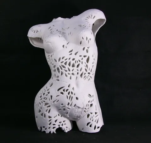 MİNE POYRAZ — “Fiore - 1”, 2026 "Fiore - 1" eseri MİNE POYRAZ tarafından 2026 yılında 60x30x25 cm ölçülerinde Seramik Ajur Tekniği tekniği ile yapılmıştır.