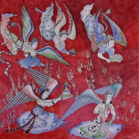 SUNA AKTAŞ — “Yükseliş”, 2026 "Yükseliş" eseri SUNA AKTAŞ tarafından 2026 yılında 40x40 cm ölçülerinde Çini, sıraltı tekniği ile yapılmıştır.