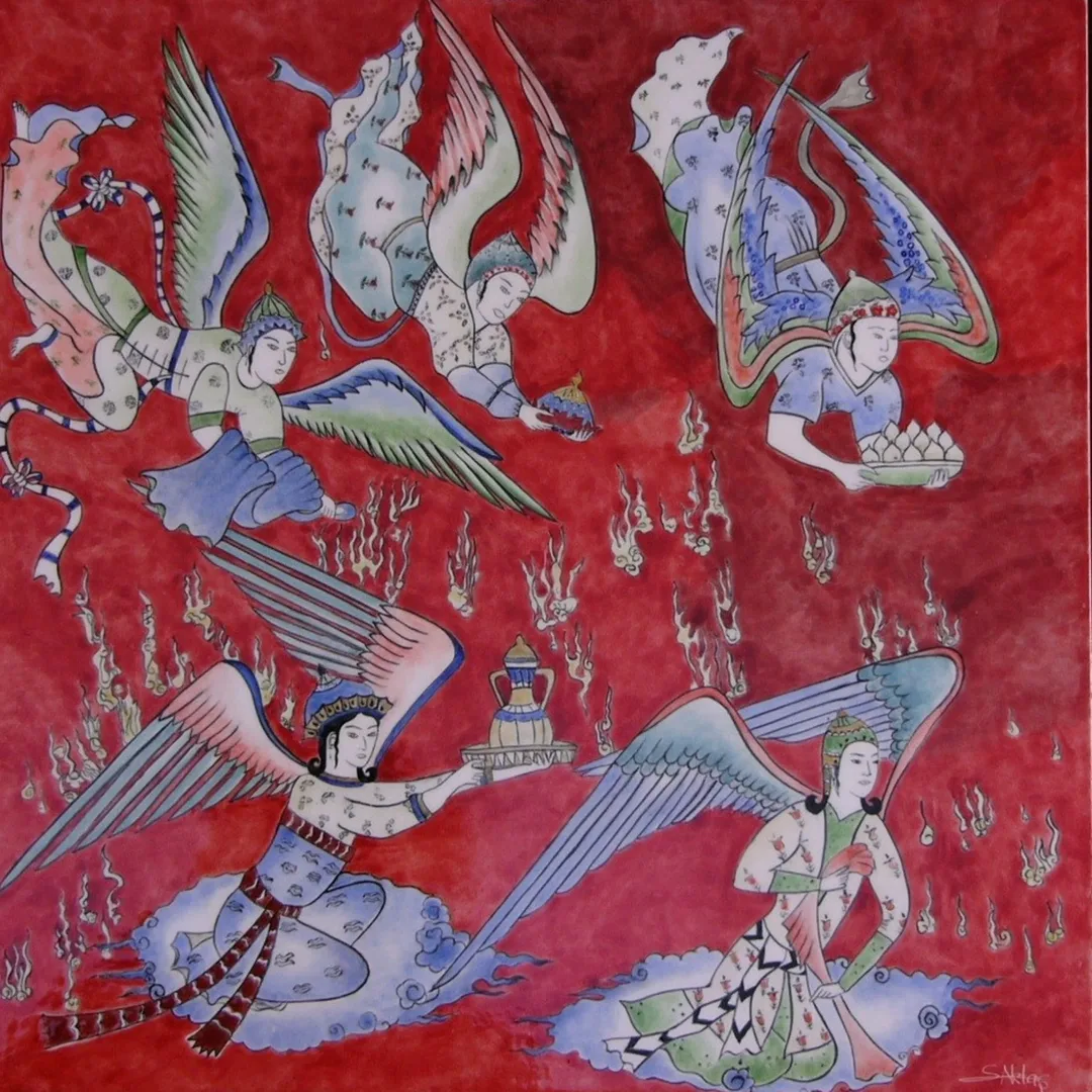 yakınlaştır "Yükseliş" eseri SUNA AKTAŞ tarafından 2026 yılında 40x40 cm ölçülerinde Çini, sıraltı tekniği ile yapılmıştır.