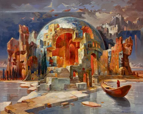 ADEM BAŞPINAR — “Acun - II”, 2026 "Acun - II" eseri ADEM BAŞPINAR tarafından 2026 yılında 80x100 cm ölçülerinde Tuval üzeri akrilik boya tekniği ile yapılmıştır.