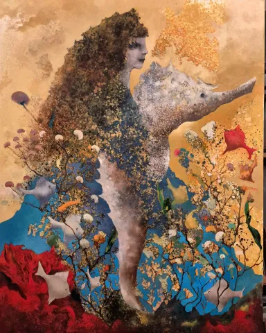 EROL PELİOĞLU — “Thetis'in rüyası”, 2026 "Thetis'in rüyası" eseri EROL PELİOĞLU tarafından 2026 yılında 150x120 cm ölçülerinde Tuval üzeri yağlı boya tekniği ile yapılmıştır.
