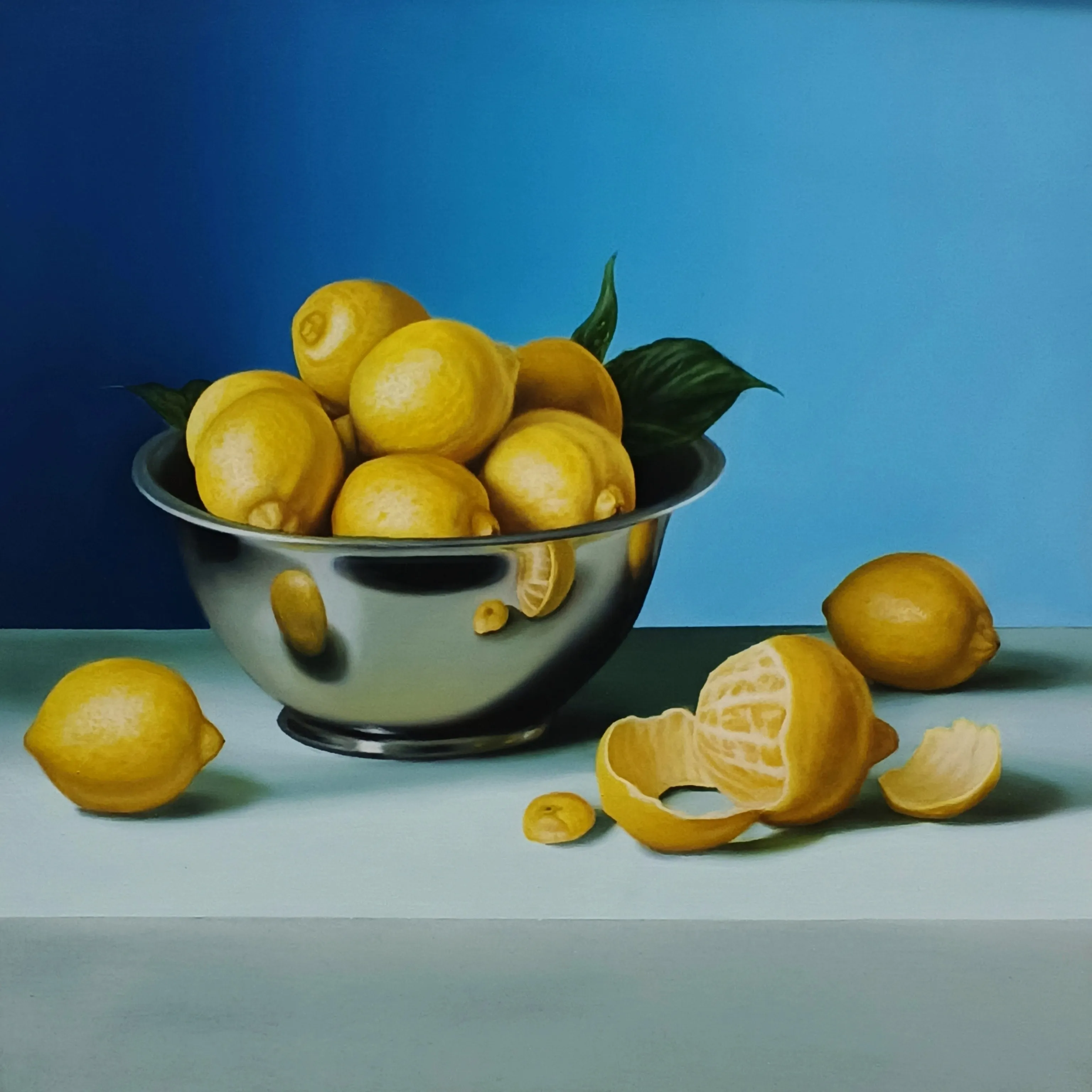 "Limonlar" eseri HAKAN TOMAR tarafından 2026 yılında 50x50 cm ölçülerinde Tuval üzeri yağlı boya tekniği ile yapılmıştır.