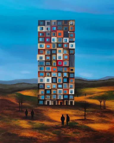 ARDA SELİM — “Sistem”, 2026 "Sistem" eseri ARDA SELİM tarafından 2026 yılında 150x120 cm ölçülerinde Tuval üzerine akrilik boya tekniği ile yapılmıştır.
