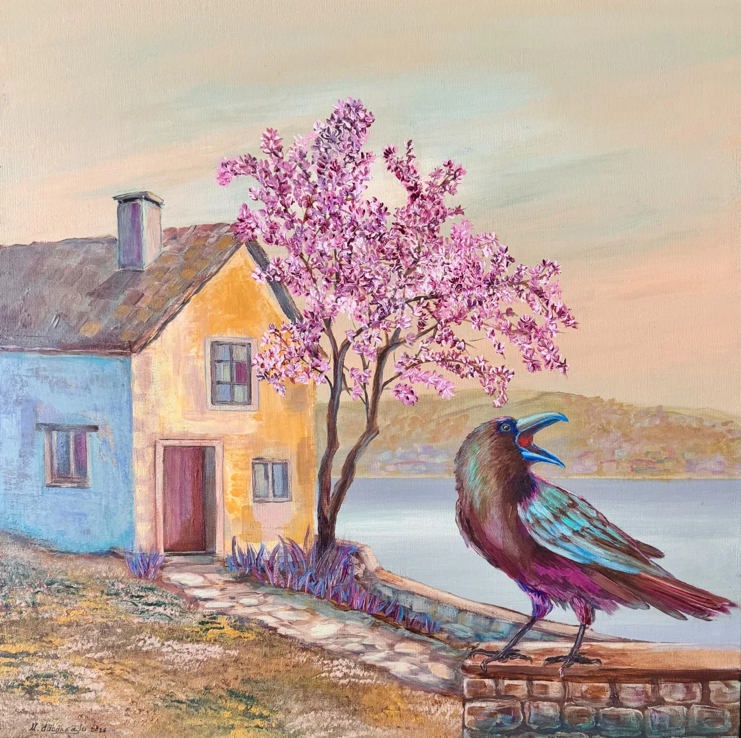 "Sakura zamanı" eseri MEHMET YILDIRIM DABAKOĞLU tarafından 60x60 cm ölçülerinde Tuval üzeri akrilik boya tekniği ile yapılmıştır.