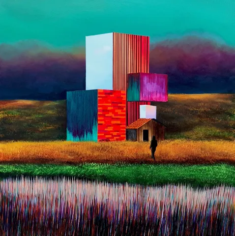 ARDA SELİM — “Başka Bir Düzen”, 2026 "Başka Bir Düzen" eseri ARDA SELİM tarafından 2026 yılında 60x60 cm ölçülerinde Tuval üzerine akrilik boya tekniği ile yapılmıştır.