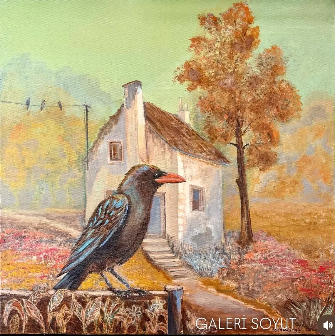"Güz günleri" eseri MEHMET YILDIRIM DABAKOĞLU tarafından 60x60 cm ölçülerinde Tuval üzeri akrilik boya tekniği ile yapılmıştır.