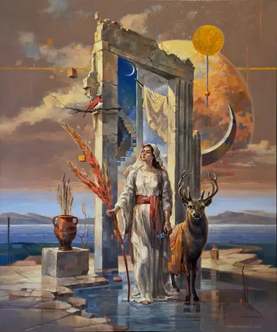 ADEM BAŞPINAR — “Bir Zamandı-II”, 2026 "Bir Zamandı-II" eseri ADEM BAŞPINAR tarafından 2026 yılında 120x100 cm ölçülerinde Tuval üzeri akrilik boya tekniği ile yapılmıştır.