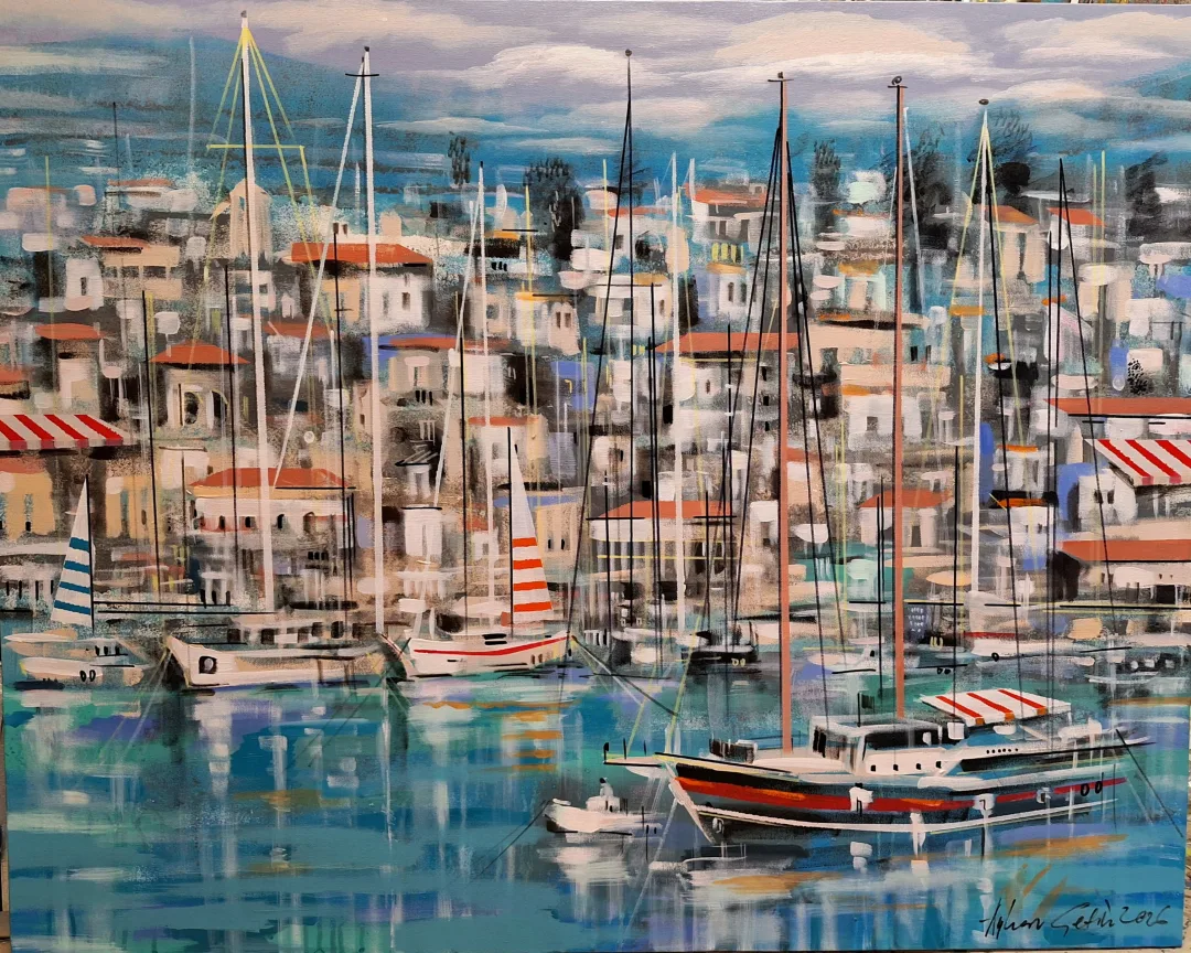 AYHAN ÇETİN — “Kaş”, 2026 "Kaş" eseri AYHAN ÇETİN tarafından 2026 yılında 80x100 cm ölçülerinde Tuval üzeri akrilik boya tekniği ile yapılmıştır.