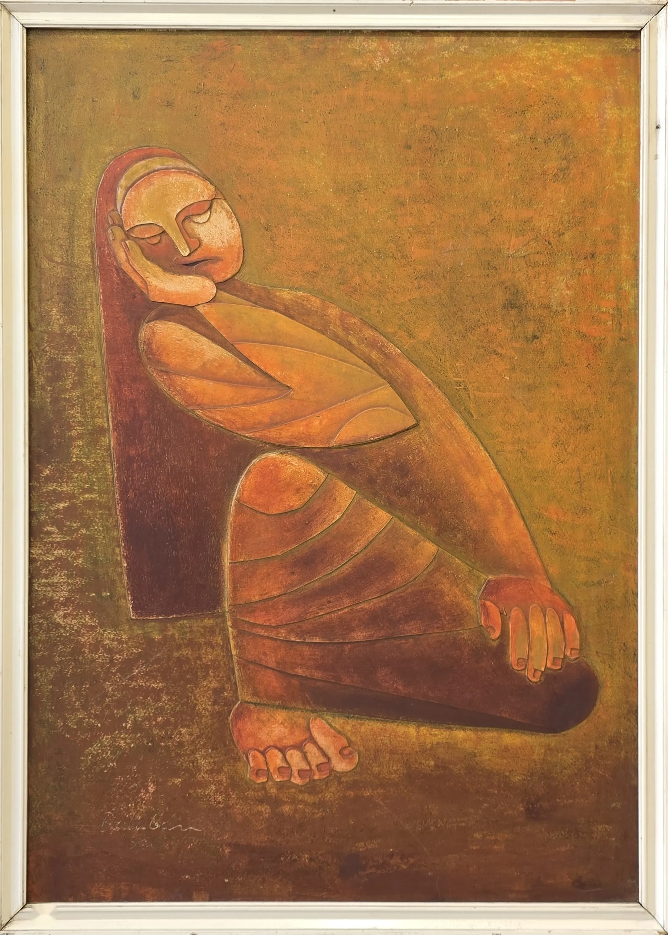 "Düşünen Kadın" eseri İBRAHİM BALABAN tarafından 1967 yılında 70x50 cm ölçülerinde Kontraplak üzeri yağlı boya ve kazıma tekniği ile yapılmıştır.