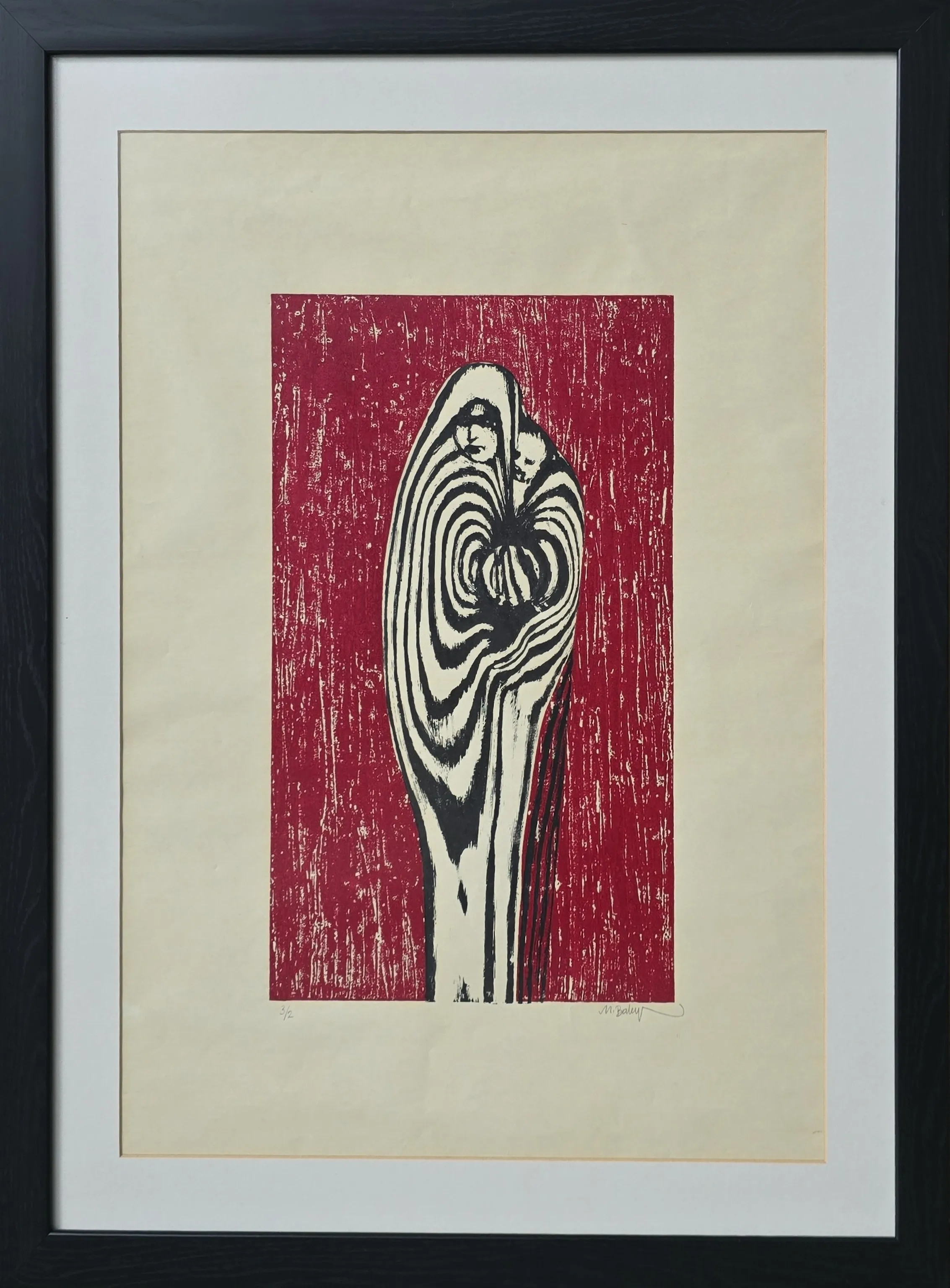 "Kadın Ve Çocuğu" eseri MUAMMER BAKIR tarafından 61x45 cm ölçülerinde Ağaç Baskı (Ed. 2/3) tekniği ile yapılmıştır.
