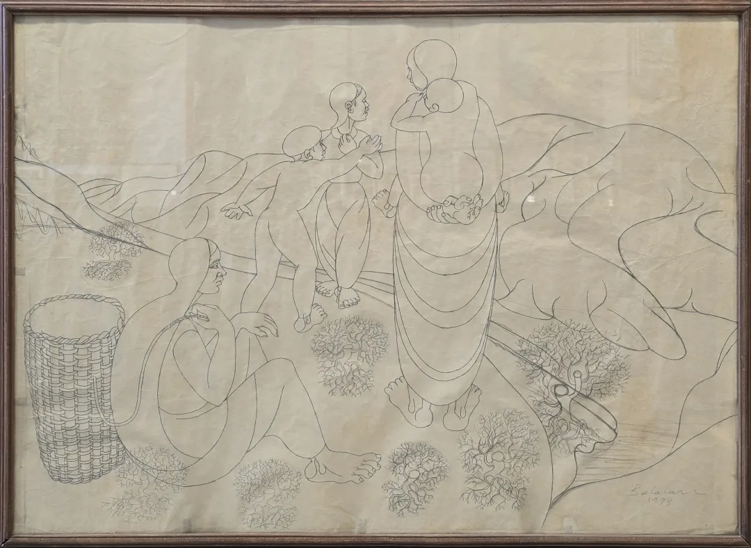 yakınlaştır "Kadınlar Ve Çocukları" eseri İBRAHİM BALABAN tarafından 1973 yılında 70x96 cm ölçülerinde Kağıt üzeri desen tekniği ile yapılmıştır.