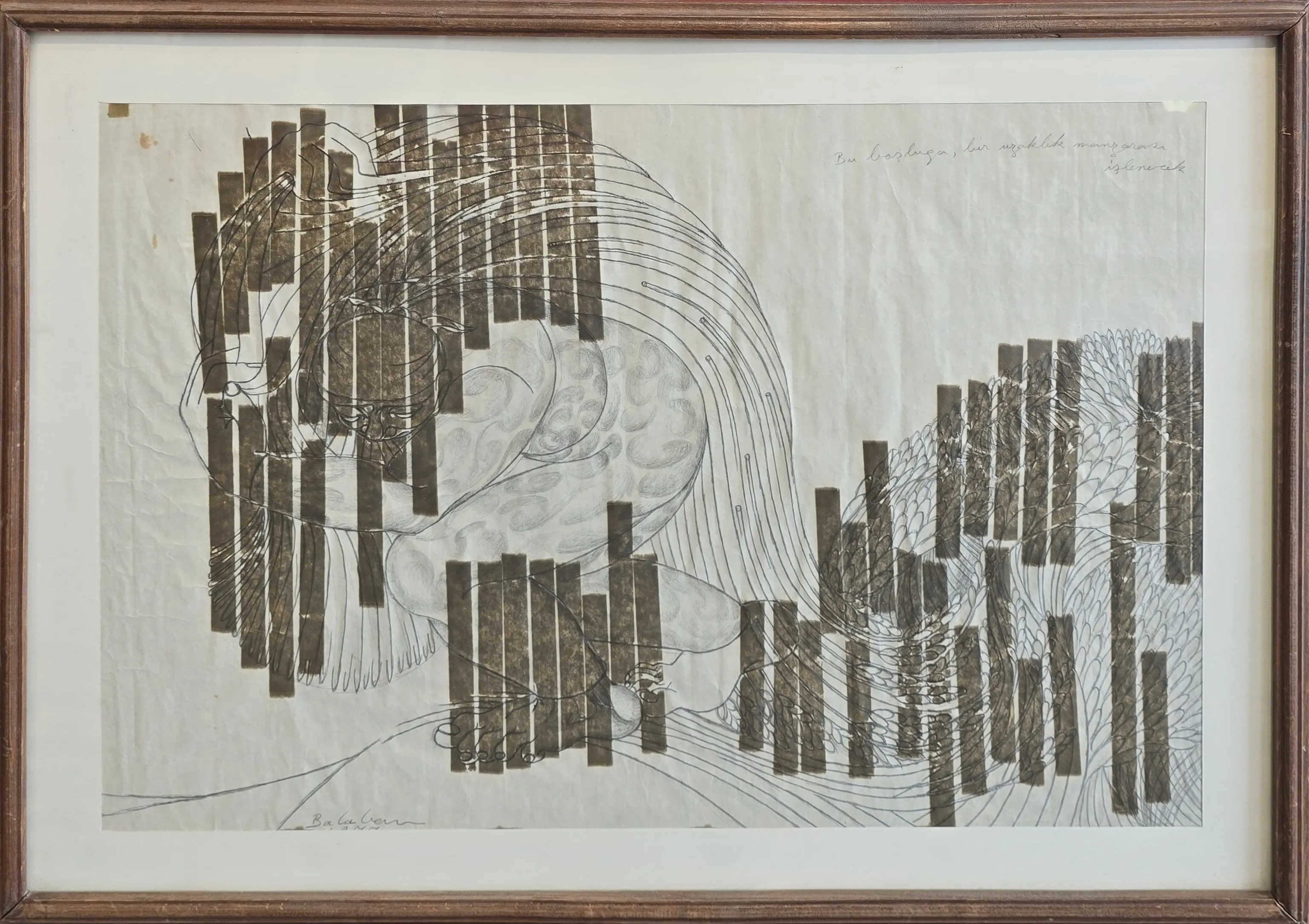 "Bu Boşluğa Bir Uzaklık Manzarası Işlenecek" eseri İBRAHİM BALABAN tarafından 48x68 cm ölçülerinde Kağıt üzeri desen tekniği ile yapılmıştır.