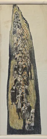 MUAMMER BAKIR — “The Line” "The Line" eseri MUAMMER BAKIR tarafından 98x33.5 cm ölçülerinde Ağaç Baskı (Ed. 2/5) tekniği ile yapılmıştır.
