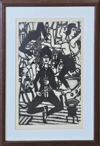 "Lazlar" eseri TURGUT ZAİM tarafından 1982 yılında 48x33 cm ölçülerinde Gravür (Ed. 13/20) tekniği ile yapılmıştır.