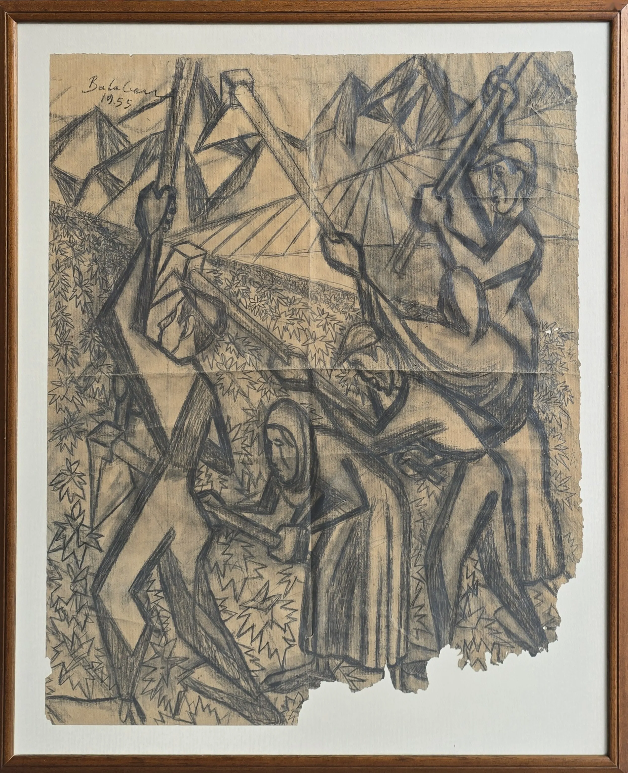 "Çapa Işçileri" eseri İBRAHİM BALABAN tarafından 1955 yılında 80x65 cm ölçülerinde Kağıt üzeri desen tekniği ile yapılmıştır.