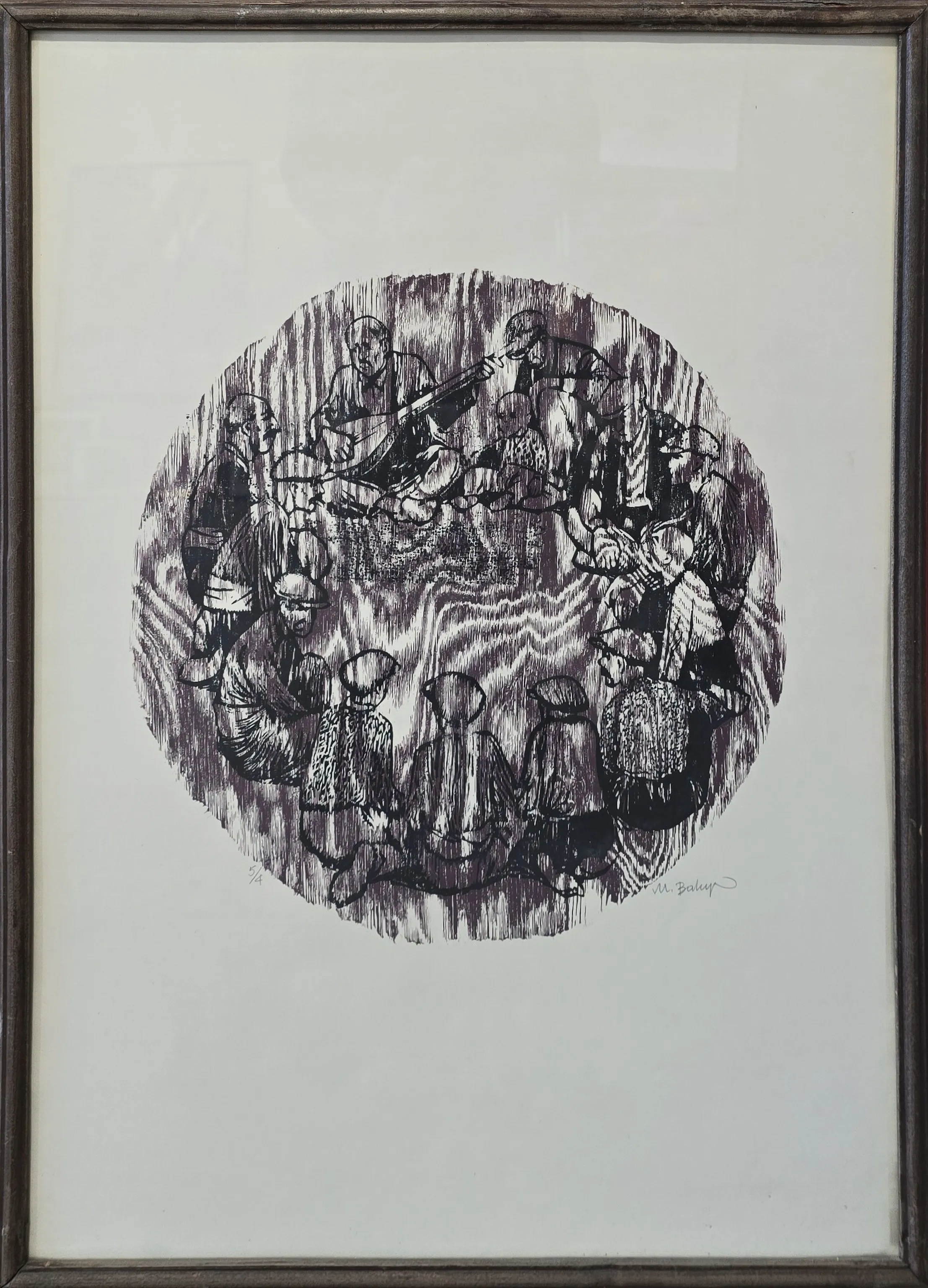 "Sıra Gecesi" eseri MUAMMER BAKIR tarafından 68x49 cm ölçülerinde Ağaç Baskı tekniği ile yapılmıştır.