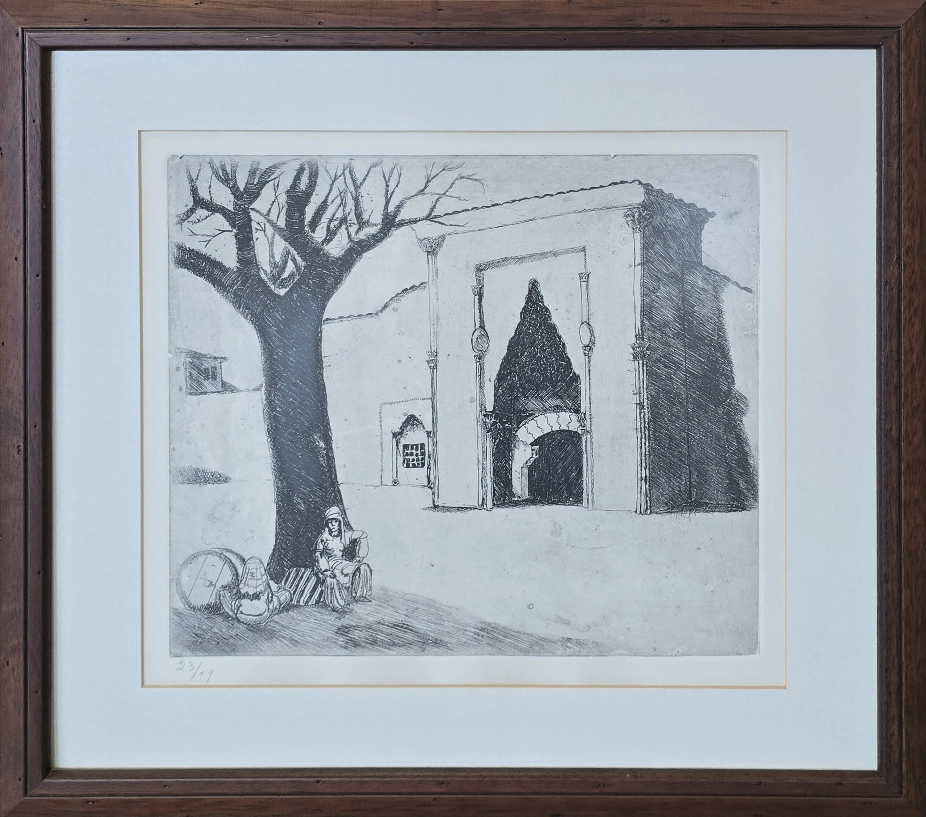 "Medrese Kapısı" eseri TURGUT ZAİM tarafından 30x34 cm ölçülerinde Gravür (Ed. 19/23) tekniği ile yapılmıştır.