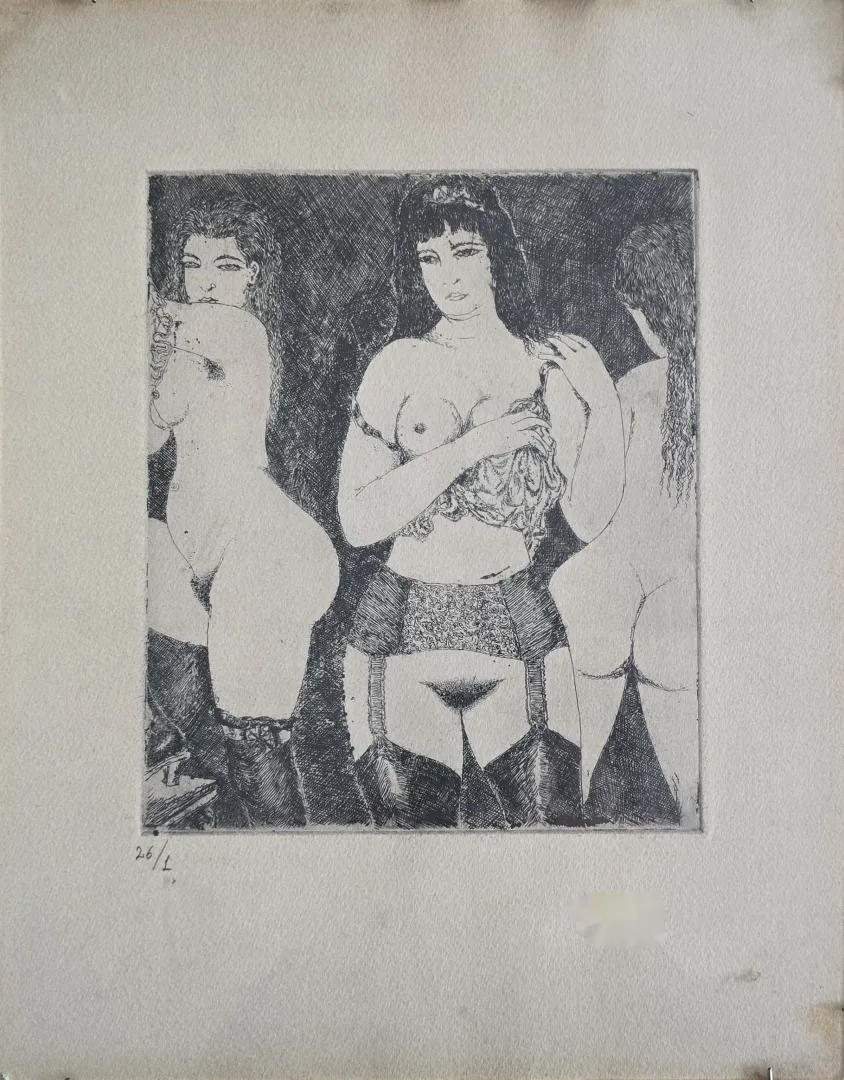 yakınlaştır "Çıplak Kadınlar" eseri TURGUT ZAİM tarafından 32x25 cm ölçülerinde Gravür (Ed. 1/26) tekniği ile yapılmıştır.