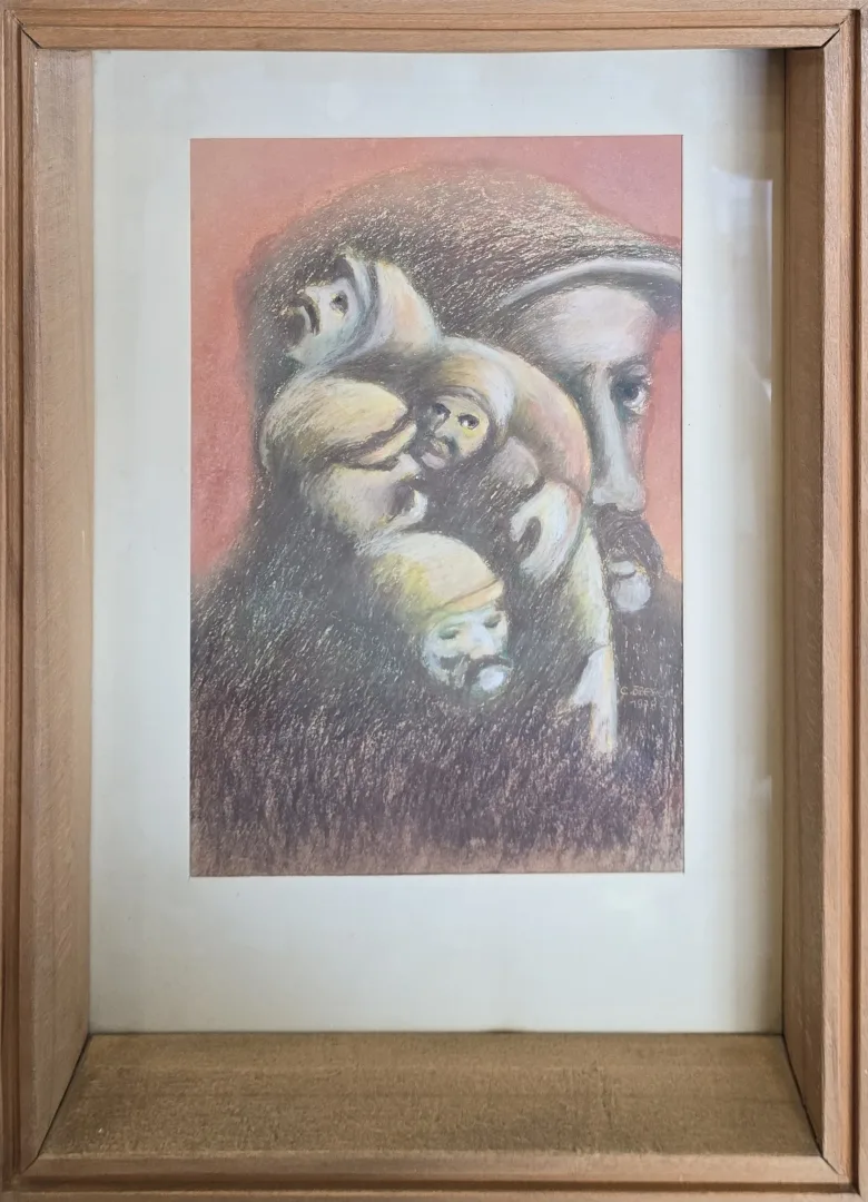 yakınlaştır "İşçiler" eseri CİHAT ÖZEGEMEN tarafından 1978 yılında 36x26 cm ölçülerinde Kağıt üzeri pastel boya tekniği ile yapılmıştır.