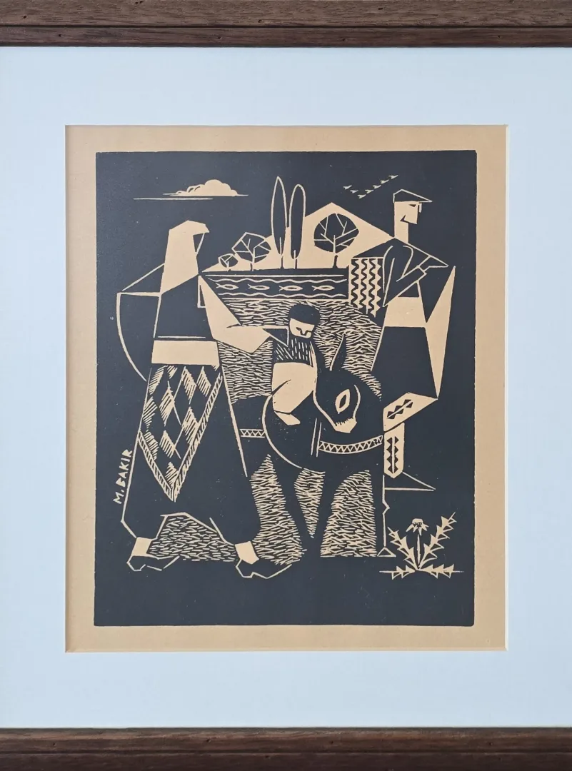 yakınlaştır "İsimsiz" eseri MUAMMER BAKIR tarafından 31x23 cm ölçülerinde Ağaç Baskı tekniği ile yapılmıştır.