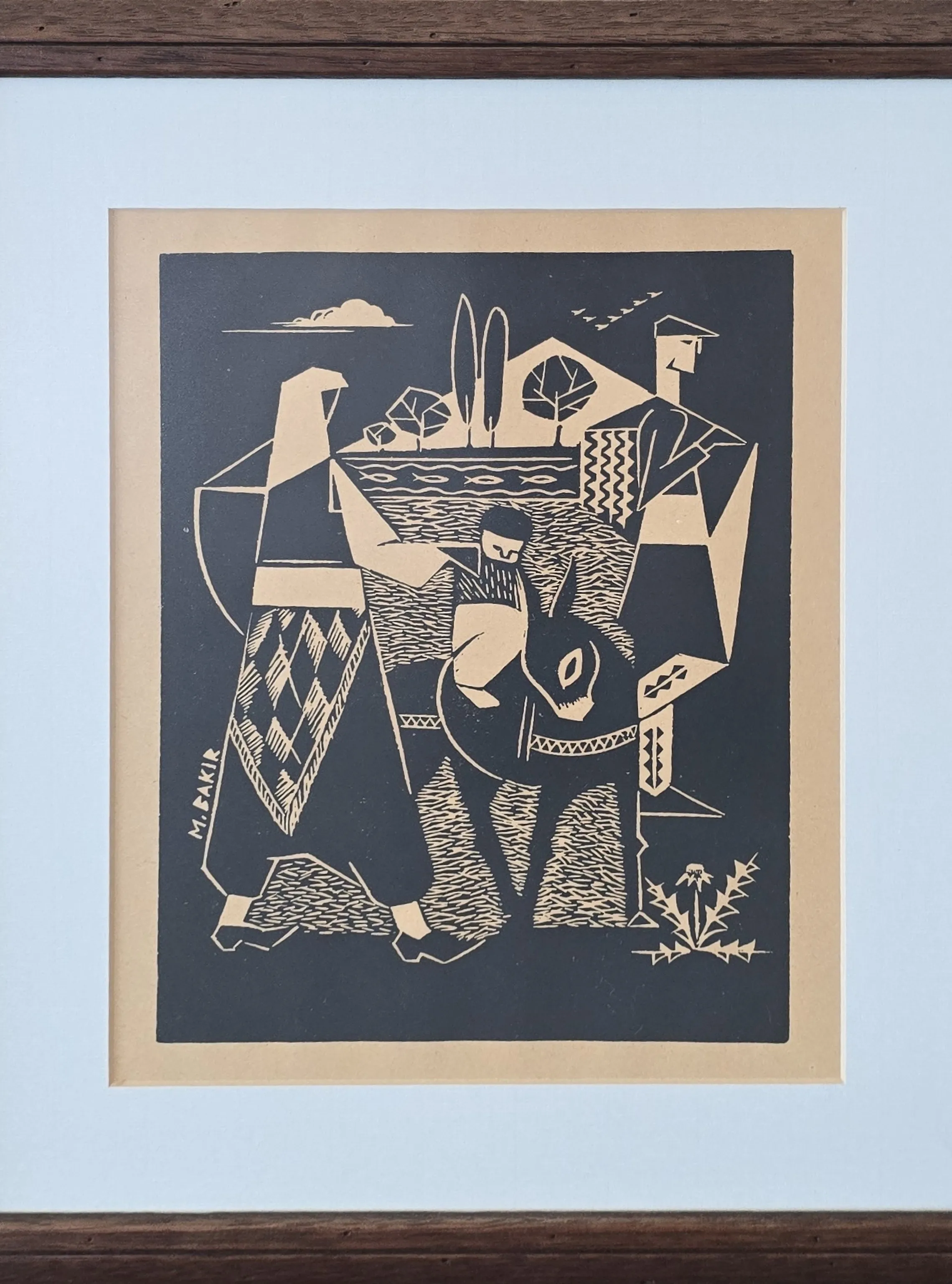 "İsimsiz" eseri MUAMMER BAKIR tarafından 31x23 cm ölçülerinde Ağaç Baskı tekniği ile yapılmıştır.
