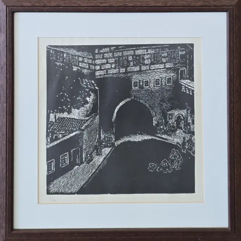 TURGUT ZAİM — “Tünel” "Tünel" eseri TURGUT ZAİM tarafından 30x30 cm ölçülerinde Gravür (Ed. 15/17) tekniği ile yapılmıştır.