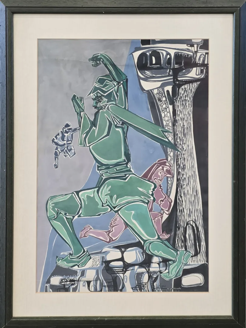 yakınlaştır "Danseden Efeler" eseri NAİME SALTAN tarafından 40x30 cm ölçülerinde Kağıt üzeri batik ve karışık teknik tekniği ile yapılmıştır.