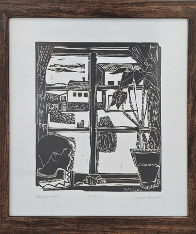 NEVZAT AKORAL — “Pencere” "Pencere" eseri NEVZAT AKORAL tarafından 37.5x31.5 cm ölçülerinde Gravür (sanatçı baskısı) tekniği ile yapılmıştır.