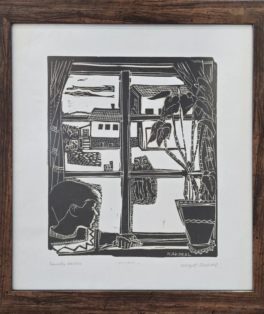 yakınlaştır "Pencere" eseri NEVZAT AKORAL tarafından 37.5x31.5 cm ölçülerinde Gravür (sanatçı baskısı) tekniği ile yapılmıştır.