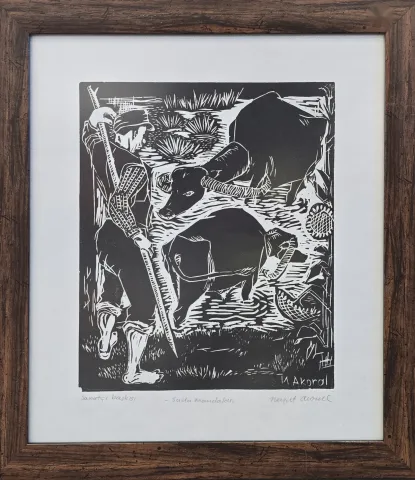 NEVZAT AKORAL — “Suda Mandalar” "Suda Mandalar" eseri NEVZAT AKORAL tarafından 37x32 cm ölçülerinde Gravür (sanatçı baskısı) tekniği ile yapılmıştır.