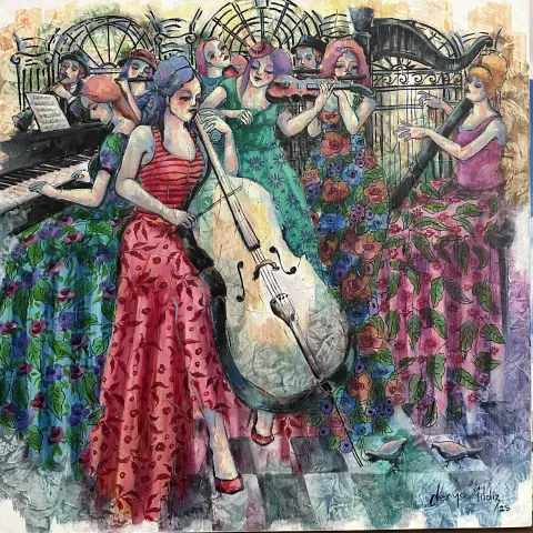 DERYA YILDIZ — “isimsiz”, 2025 "isimsiz" eseri DERYA YILDIZ tarafından 2025 yılında 60x60 cm ölçülerinde Tuval üzeri yağlı boya tekniği ile yapılmıştır.