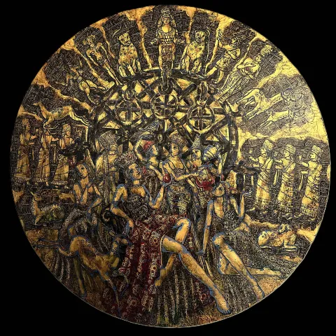 DERYA YILDIZ — “isimsiz”, 2026 "isimsiz" eseri DERYA YILDIZ tarafından 2026 yılında 120x120 cm ölçülerinde Tuval üzeri yağlı boya tekniği ile yapılmıştır.