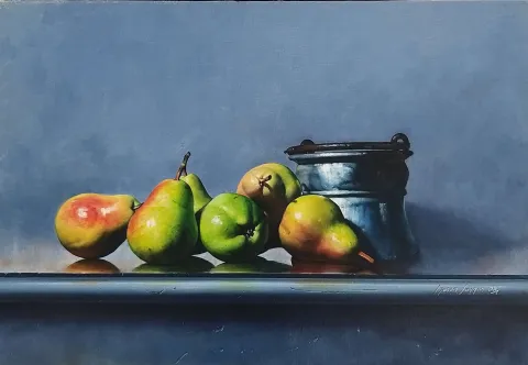 HASAN SAYGIN tarafından 2008 yılında 38x55 cm ölçülerinde Tuval üzeri yağlı boya tekniği ile yapılmıştır.