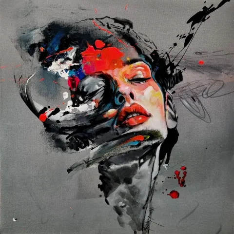 MEHMET SAKIZCI — “Hüzün”, 2024 "Hüzün" eseri MEHMET SAKIZCI tarafından 2024 yılında 60x60 cm ölçülerinde Tuval üzeri akrilik boya tekniği ile yapılmıştır.