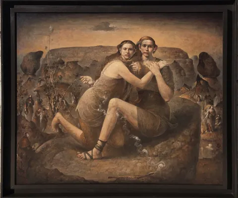 SERTAP YEĞİN — “Yedi Göller”, 2025 "Yedi Göller" eseri SERTAP YEĞİN tarafından 2025 yılında 100x120 cm ölçülerinde Tuval üzeri yağlı boya tekniği ile yapılmıştır.